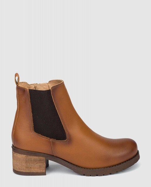 Botines de mujer en marrón con cremallera y elástico lateral · Yokono · El  Corte Inglés