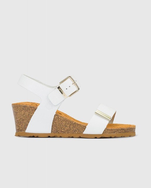 Sandalias de cuña de mujer de piel en blanco · Yokono · El Corte Inglés