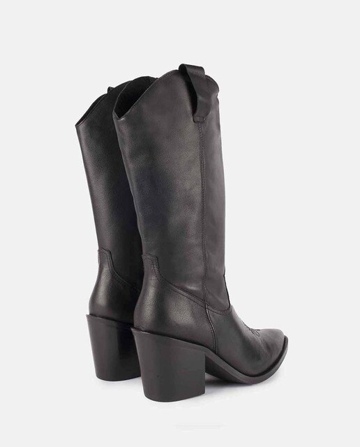 Botas de mujer tipo cowboy de piel en color negro · Cuplé · El Corte Inglés
