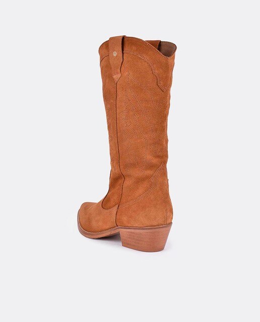 Botas de mujer estilo cowboy con pespuntes en marrón · Cuplé · El Corte  Inglés