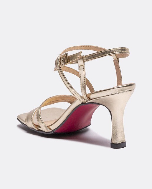 Sandalias de tacón de mujer Cuplé en oro con hebilla · Cuplé · El Corte  Inglés