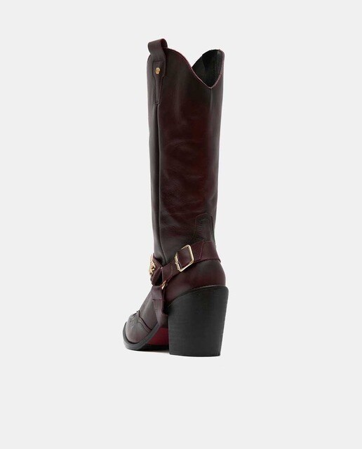 Botas de mujer estilo cowboy en burdeos con puntera bordada · Cuplé · El  Corte Inglés