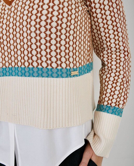 Jersey de mujer con estampado de círuclos en pico · Trucco · El Corte Inglés