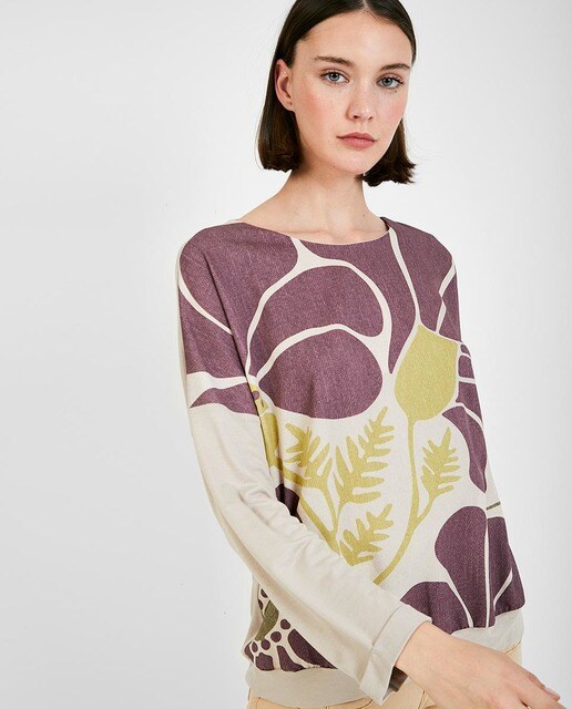 Camiseta de mujer de manga larga con estampado vegetal · Trucco · El Corte  Inglés