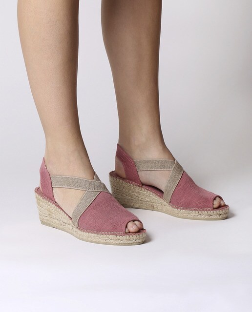 Alpargatas de cuña de mujer Toni Pons de algodón en color rosa · Toni Pons  · El Corte Inglés