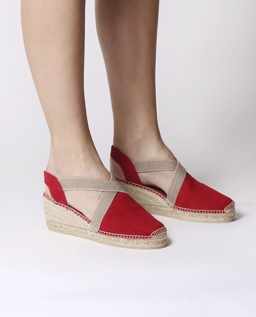 Alpargatas de cuña de mujer Toni Pons de ante en color rojo · Toni Pons ·  El Corte Inglés