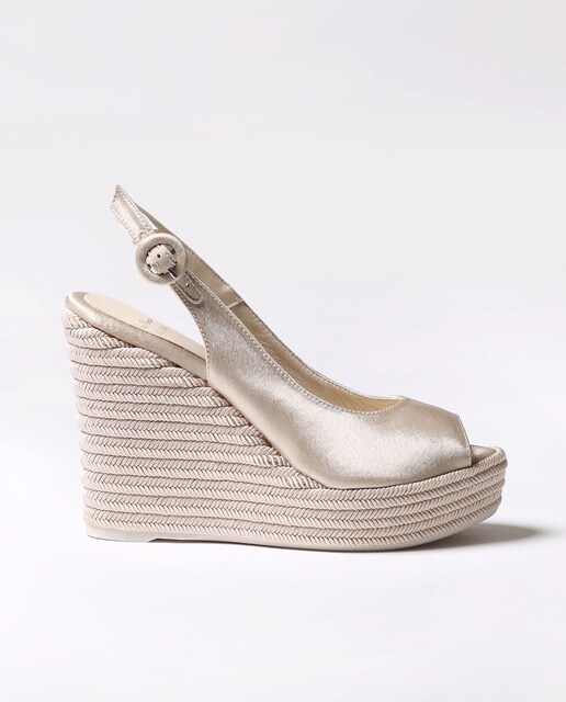 Sandalias de cuña de mujer color oro con cierre de hebilla · Toni Pons · El  Corte Inglés