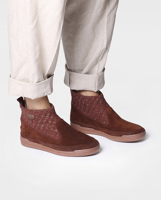 Botines de mujer Toni Pons Toni Pons hechos en serraje y tejido acrílico  color marrón · Toni Pons · El Corte Inglés