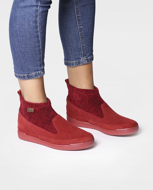 Botines de mujer Toni Pons Toni Pons hechos en serraje y tejido acrílico  color rojo · Toni Pons · El Corte Inglés
