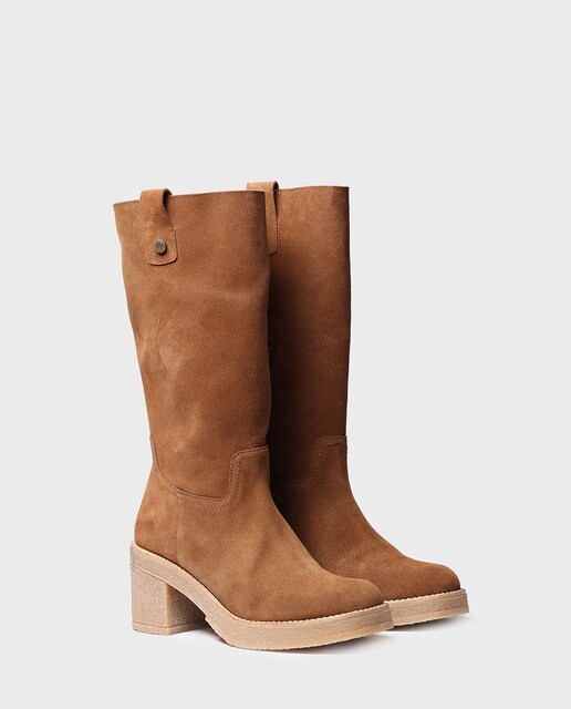 Botas de mujer de piel serraje en color marrón · Toni Pons · El Corte Inglés