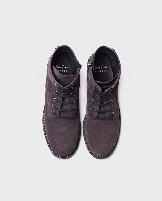 Botines de mujer de piel serraje en color gris · Toni Pons · El Corte Inglés