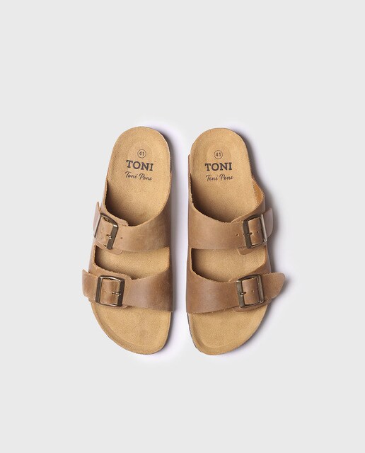 Sandalias de hombre de piel color gris · Toni Pons · El Corte Inglés