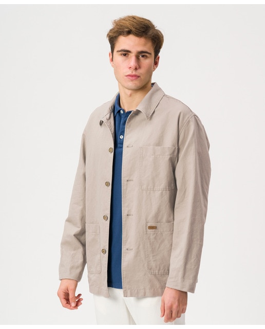 Sobrecamisa de hombre slim lisa en color beige · Etiem · El Corte Inglés