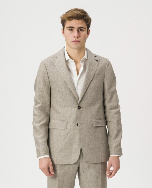 Americana de hombre regular de cuadros en color natural · Etiem · El Corte  Inglés