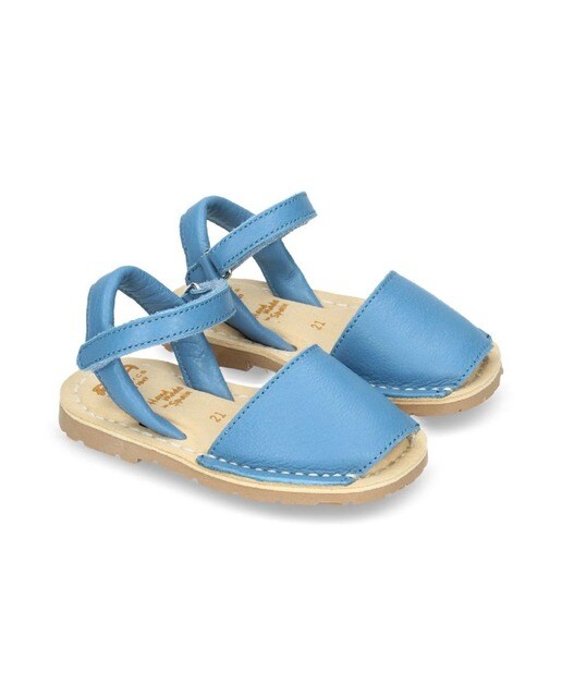 Sandalias de bebés tipo menorquinas de piel color azul con suela anatómica  · RIA Menorca · El Corte Inglés