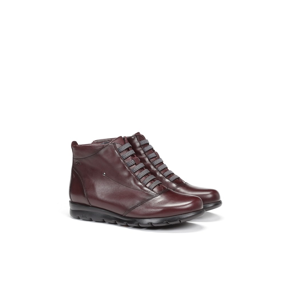 Botines de mujer Fluchos en color burdeos y fabricados en piel - Burdeos Burdeos-2