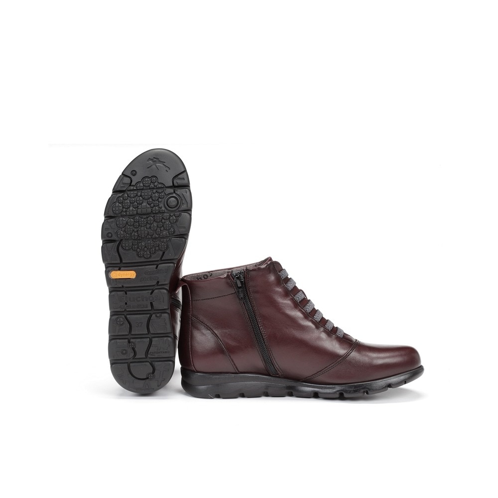 Botines de mujer Fluchos en color burdeos y fabricados en piel - Burdeos Burdeos-4