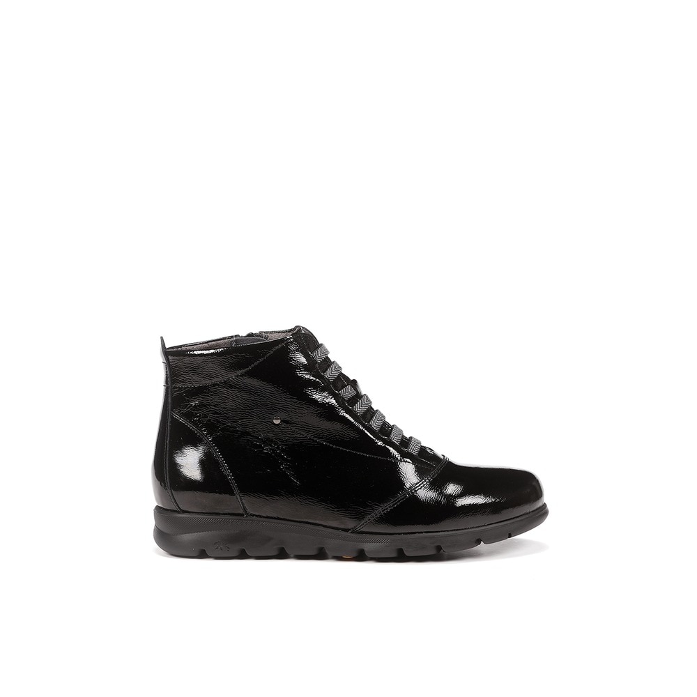 Botines de mujer en color negro acabado charol - Fluchos - Negro Negro-1