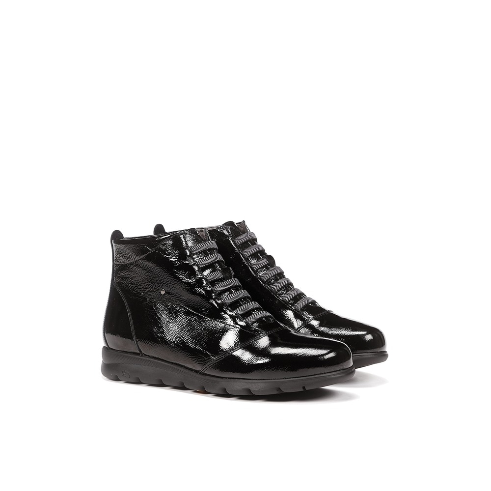 Botines de mujer en color negro acabado charol - Fluchos - Negro Negro-2