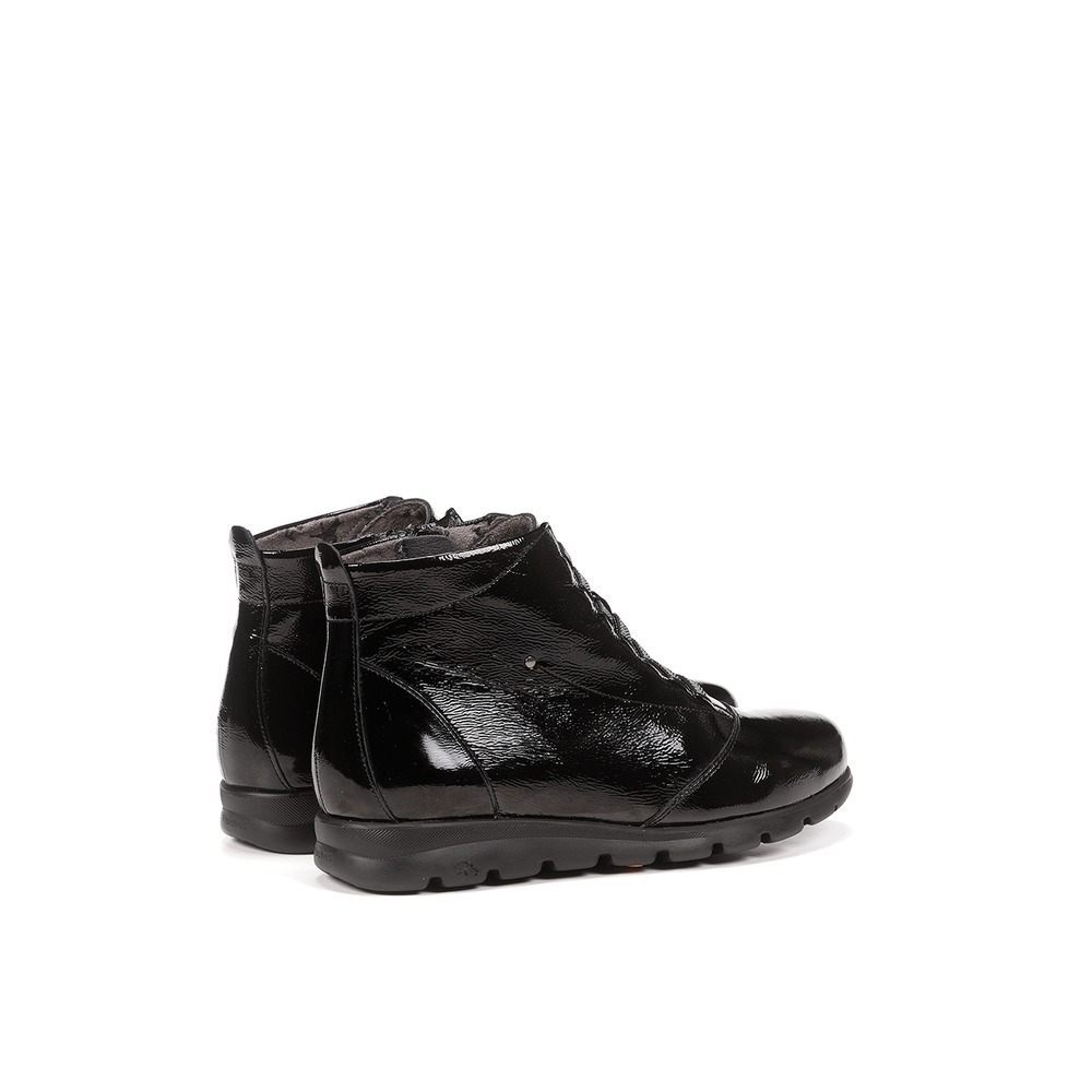Botines de mujer en color negro acabado charol - Fluchos - Negro Negro-3