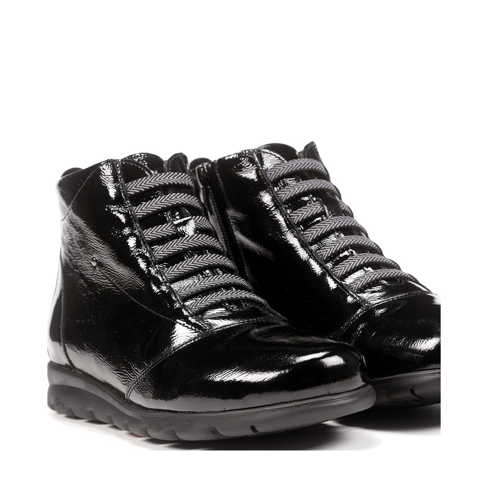 Botines de mujer en color negro acabado charol - Fluchos - Negro Negro-6