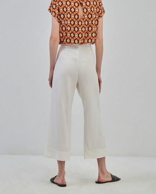 Pantalón ancho de mujer crop con vuelta en el bajo · Surkana · El Corte  Inglés