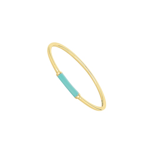 Imagen 0 de Anillo colección Goldie Neón con esmaltado azul de oro 9 kts