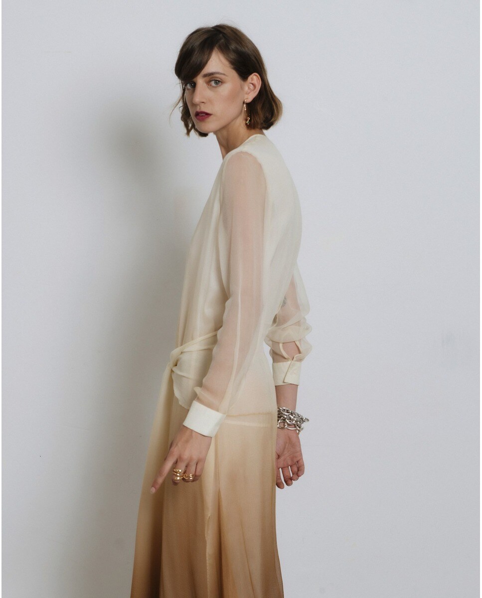 Vestido midi de mujer de chiffon degradado · Miguel Marinero · El Corte  Inglés