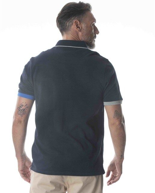 Polo piqué de hombre en color azul de manga corta · Spagnolo · El Corte  Inglés
