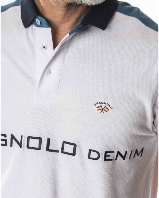 Polo piqué de hombre en color blanco de manga corta · Spagnolo · El Corte  Inglés