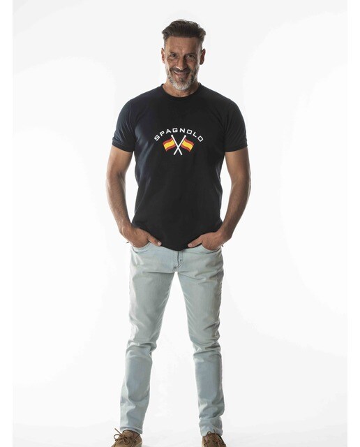 Camiseta de hombre en color azul marino de manga corta · Spagnolo · El  Corte Inglés
