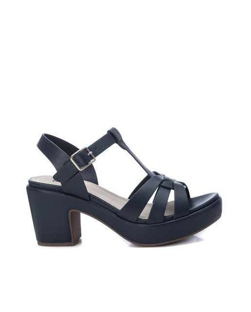 Sandalias de tacón de mujer color azul marino con cierre de hebilla · Xti · El  Corte Inglés