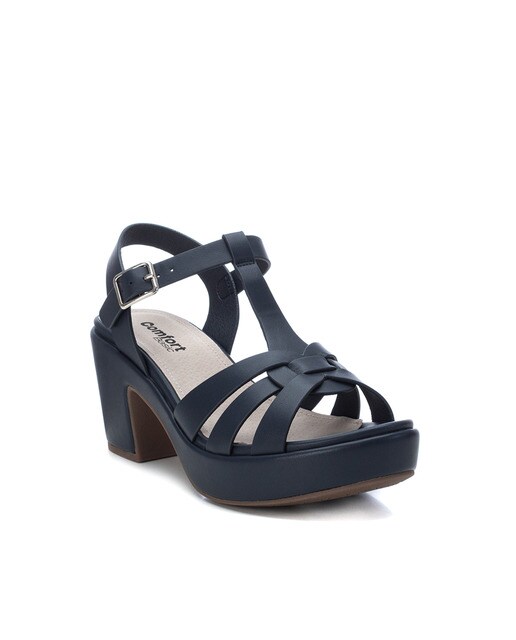 Sandalias de tacón de mujer color azul marino con cierre de hebilla · Xti · El  Corte Inglés