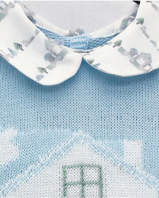 Conjunto bebé niño de jubón y braguita de algodón en color azul claro ·  FOQUE · El Corte Inglés