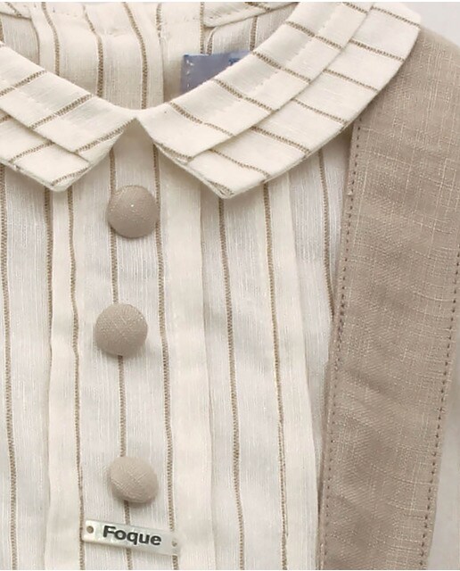 Conjunto deniño de camisa y pantalón corto en color beige · FOQUE · El  Corte Inglés