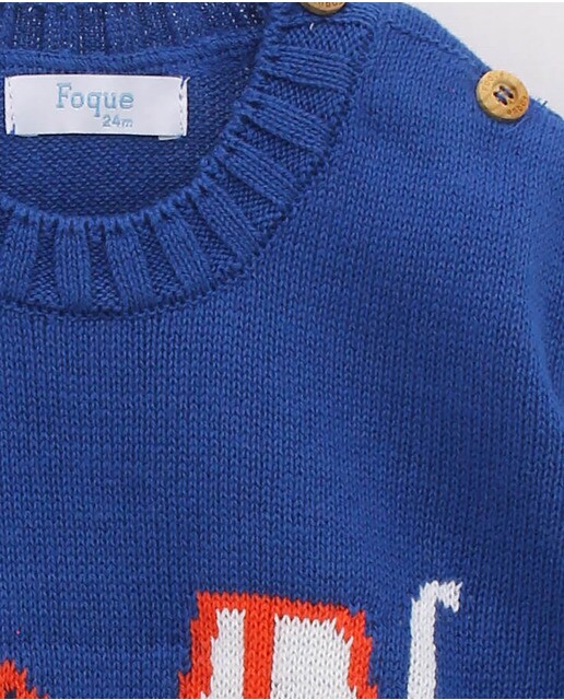 Jersey de bebé niño con dibujo de tractor en color azulón · FOQUE · El  Corte Inglés