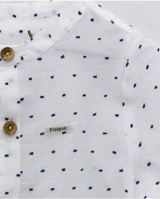 Camisa de niño plumeti con cuello panadero en color azulón · FOQUE · El  Corte Inglés