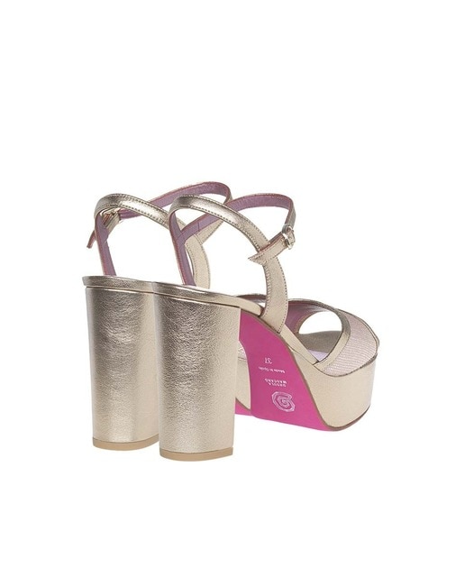Sandalias de tacón de mujer Úrsula Mascaró en napa color oro · Úrsula  Mascaró · El Corte Inglés