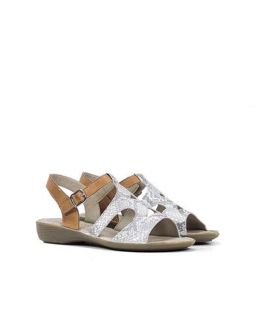 Sandalias planas de mujer Dorking en color plata y cuero y fabricados en  placa · Dorking · El Corte Inglés