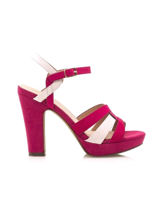 Sandalias de tacón de mujer en charol color fucsia y tiras cruzadas ·  MARIAMARE · El Corte Inglés