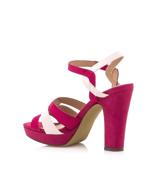 Sandalias de tacón de mujer en charol color fucsia y tiras cruzadas ·  MARIAMARE · El Corte Inglés