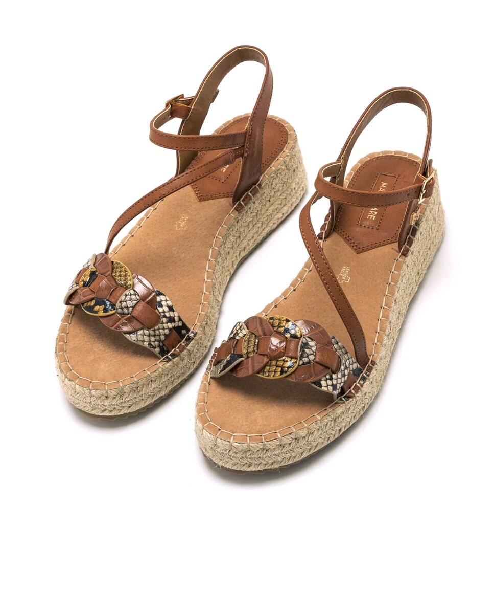 Sandalias de cuña de mujer color marrón con detalles entrelazados ·  MARIAMARE · El Corte Inglés