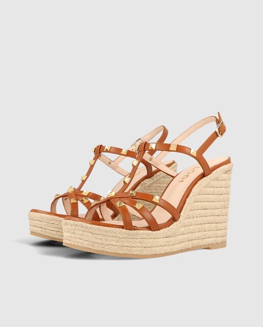 Sandalias de cuña de mujer en piel color marrón · Lodi · El Corte Inglés