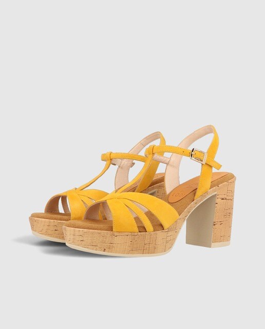 Sandalias de tacón de mujer Gadea en ante de color amarillo · GADEA by Lodi  · El Corte Inglés
