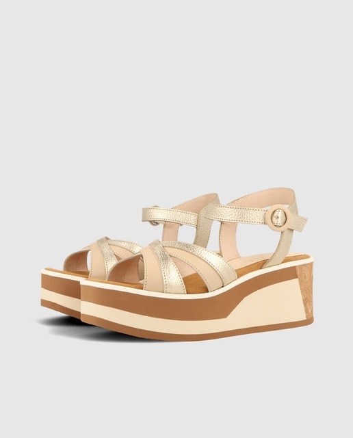 Sandalias de plataforma de mujer Gadea en piel de color nude con suela  combinada · GADEA by Lodi · El Corte Inglés