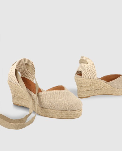 Alpargatas de cuña de mujer en lino de color camel · GADEA by Lodi · El  Corte Inglés