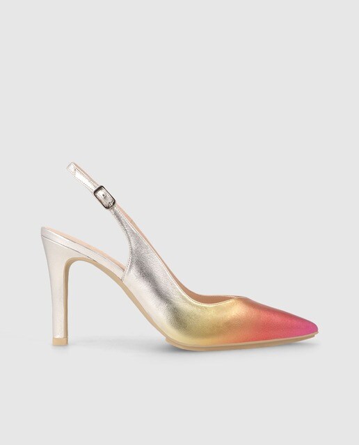 Zapatos de salón de mujer destalonados en piel color plata · Lodi · El  Corte Inglés