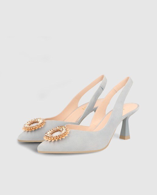 Zapatos de salón joya de mujer destalonados en ante color azul claro · Lodi  · El Corte Inglés