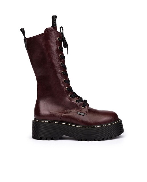 Comprar 7129 - Bota de tacon en serraje burdeos online - Zapatos D'Garry