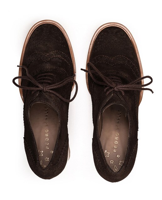 Zapatos de cordones de mujer de serraje en marrón oscuro · Pedro Miralles ·  El Corte Inglés